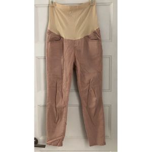 Pink Maternity Skinny Jeans Full Belly Panel